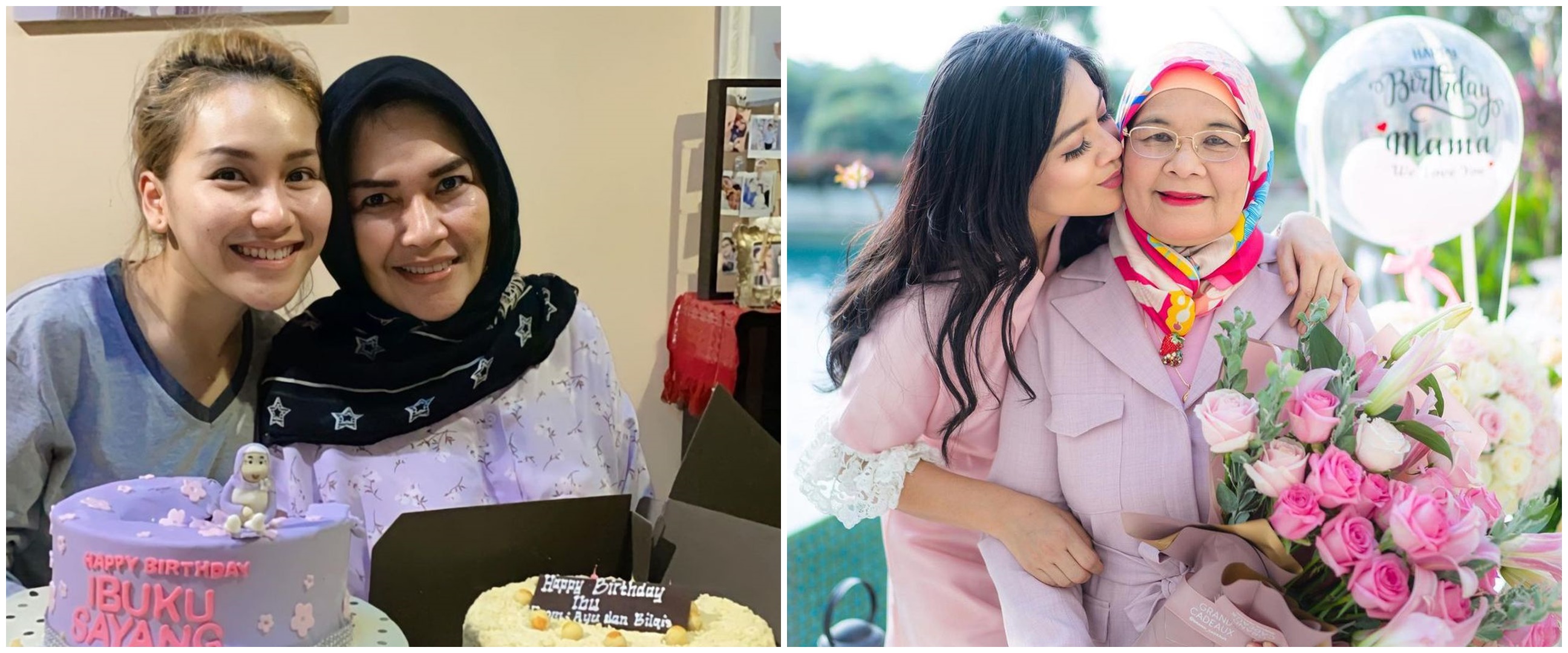 Momen perayaan ultah ibu 7 seleb cantik, Umi Kalsum banjir buket uang