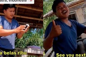 Jujur dan pede berbahasa Inggris, penjual es kelapa dipuji warganet