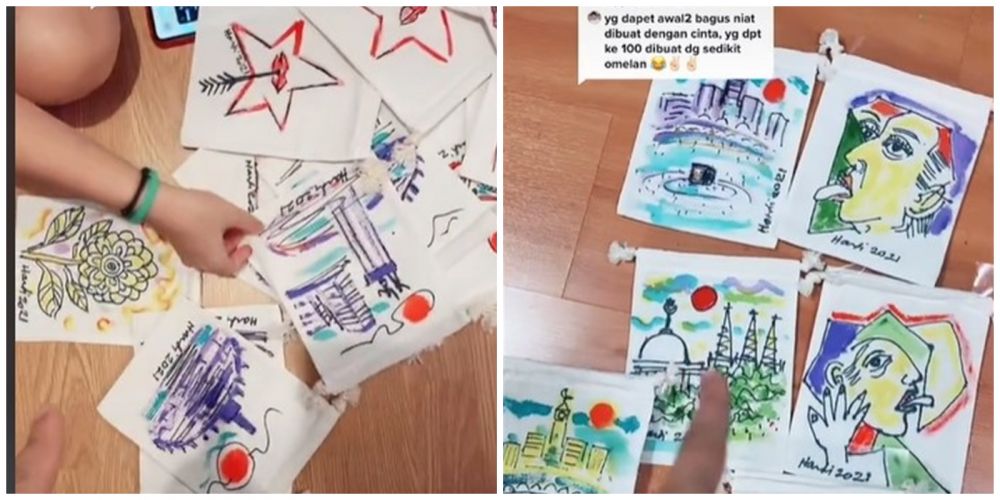 Aksi ayah lukis 100 souvenir untuk pernikahan anak ini bikin salut