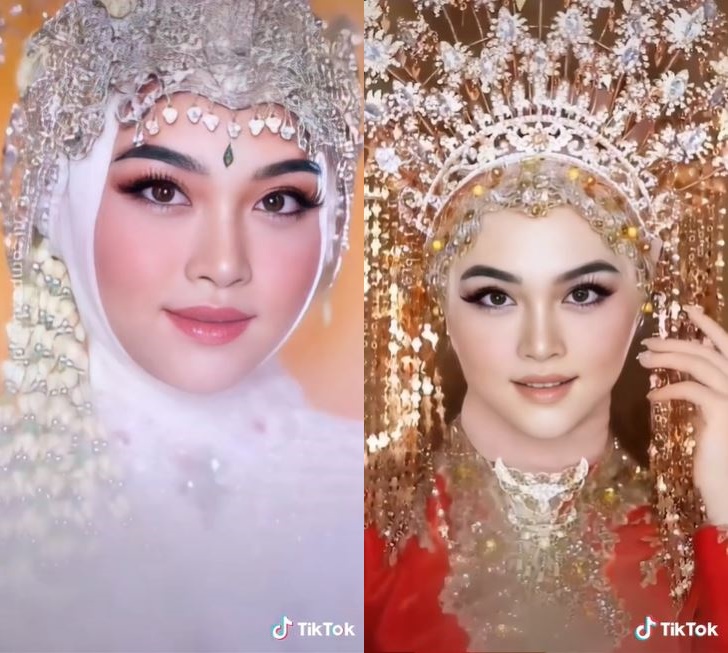 Viral wanita pamer makeup pengantin pakai aplikasi, warganet tertipu