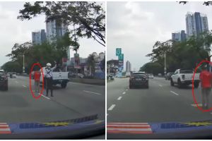 Viral pria salat di tengah jalan, polisi turut kawal lalu lintas
