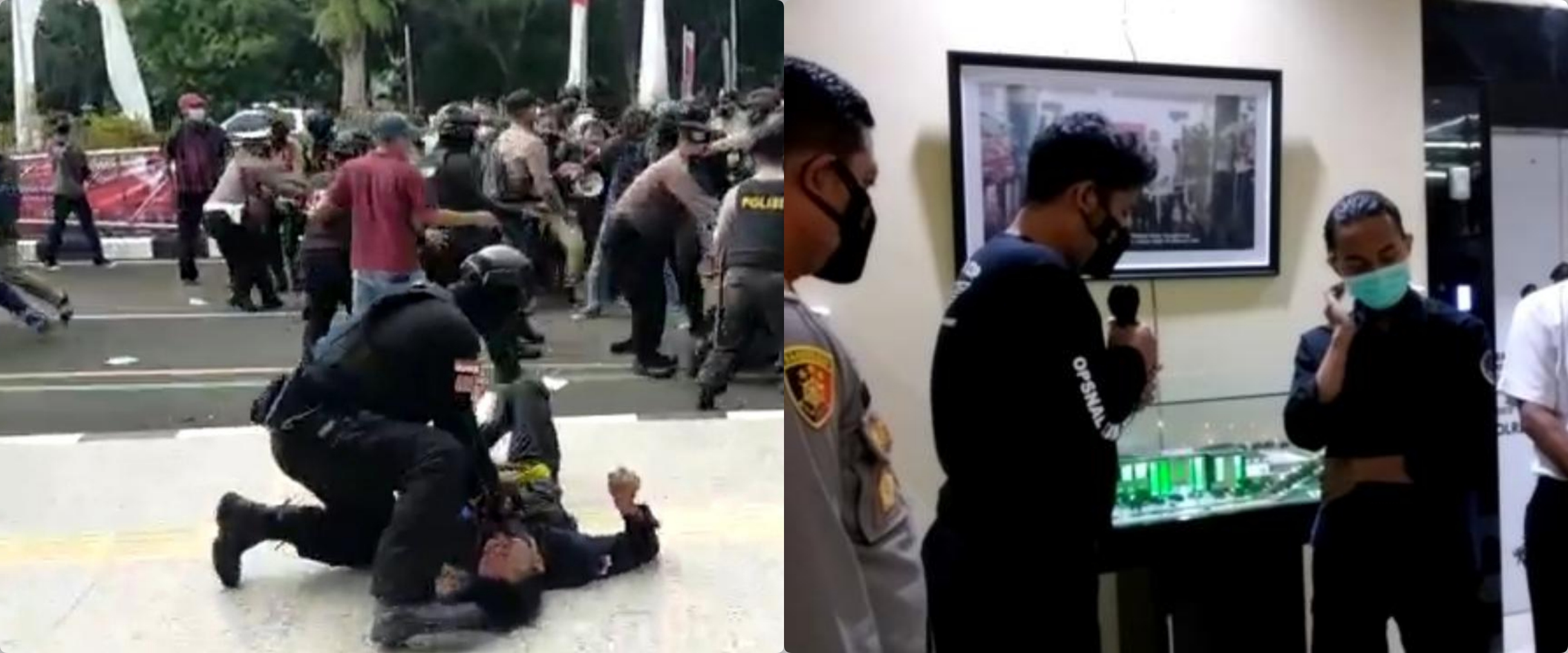 Viral polisi banting mahasiswa, pelaku peluk dan minta maaf ke korban