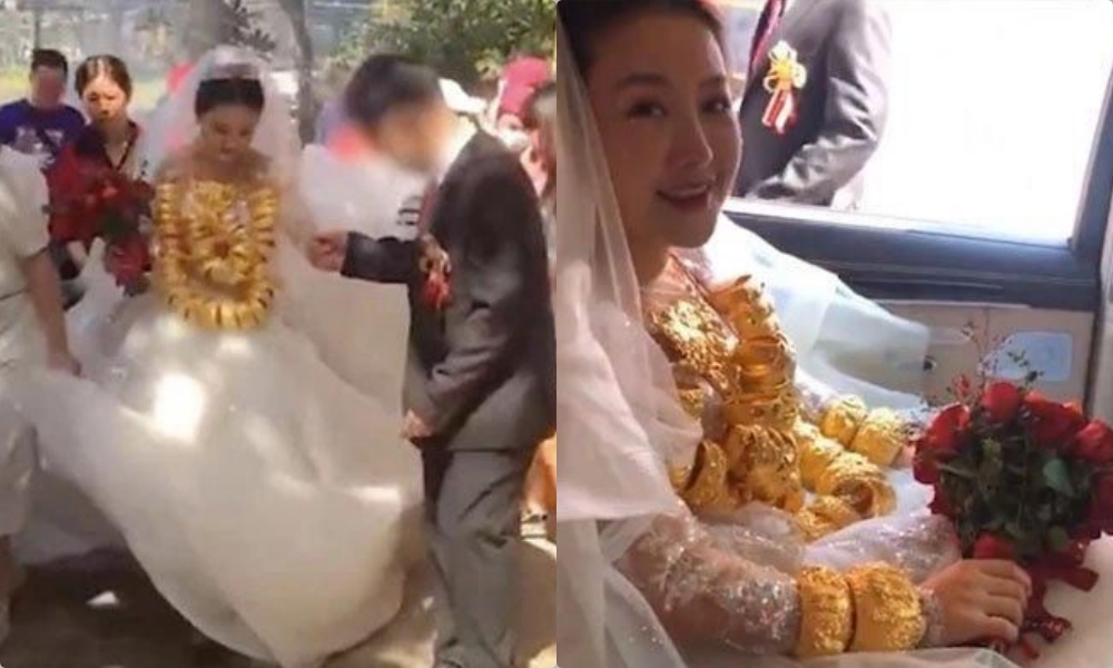 Viral pengantin wanita pakai emas 60 kilogram, susah gerak