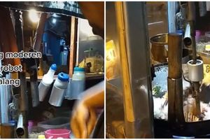 Penjual nasi goreng di Malang pakai robot saat masak, alasannya haru