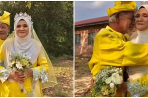 Rayakan anniversary ke-53, pasangan ini dandan pakai baju pengantin