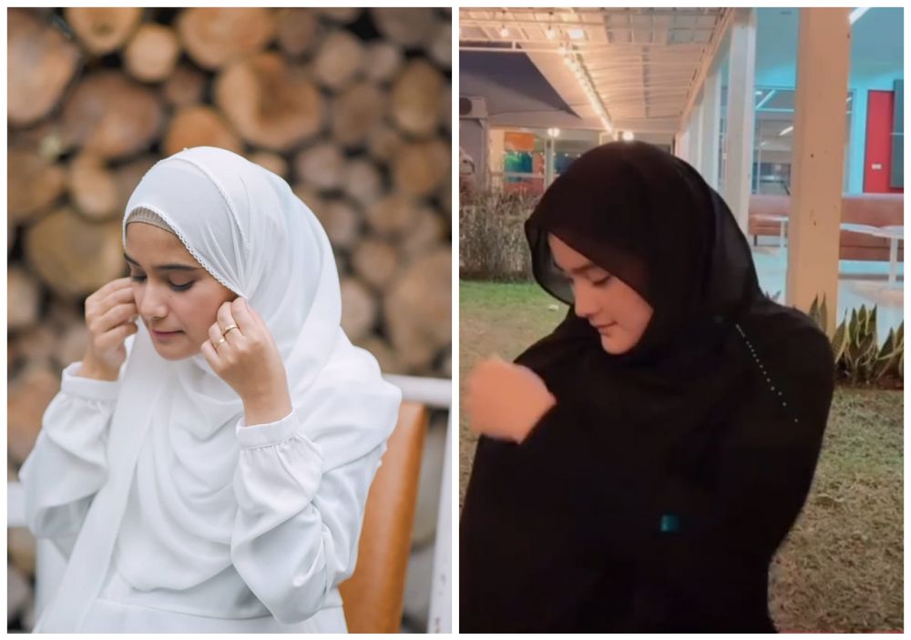 Disebut mirip, ini 7 adu gaya hijab Nadya Mustika dan istri Ridho DA
