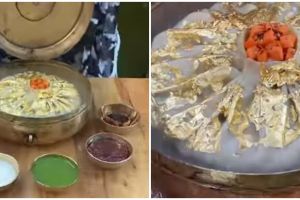 Siomai ala India ini berlapis emas 24 karat, tampilannya mewah