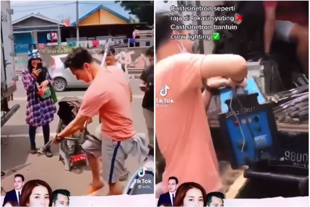 Eza Gionino bantu kru di lokasi syuting, aksinya tuai pujian