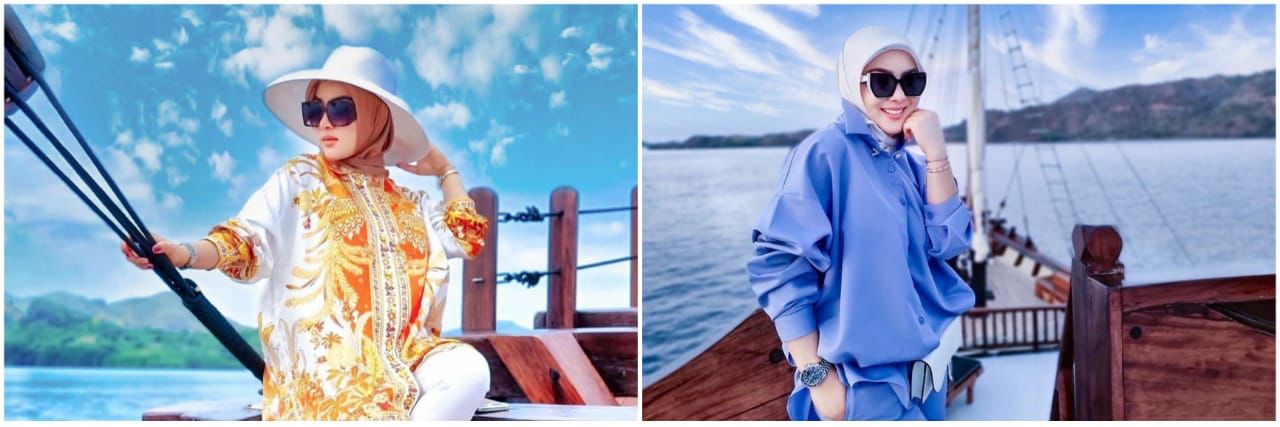 Taksiran harga 9 fashion item Syahrini liburan di Labuan Bajo, mewah
