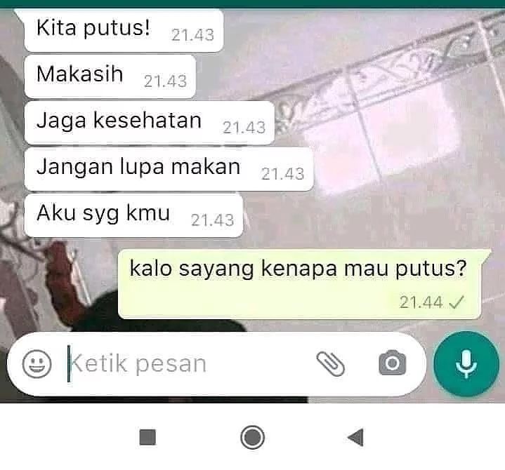 11 Chat lucu cara halus ngajak putus, endingnya nyesek pol