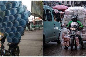 11 Potret lucu tumpukan barang dibawa pakai motor, ngeri banget