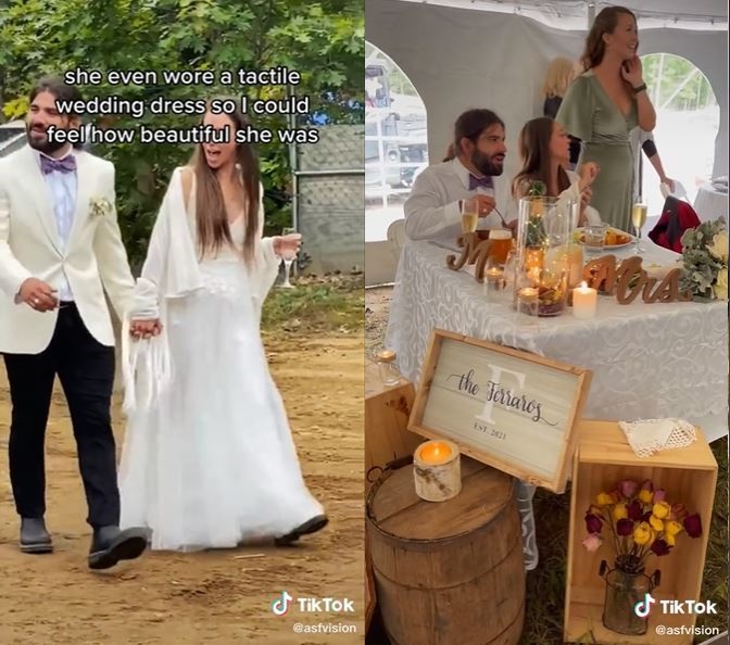 Nikahi pria buta, wanita ini pilih gaun taktil yang bisa dirasakan