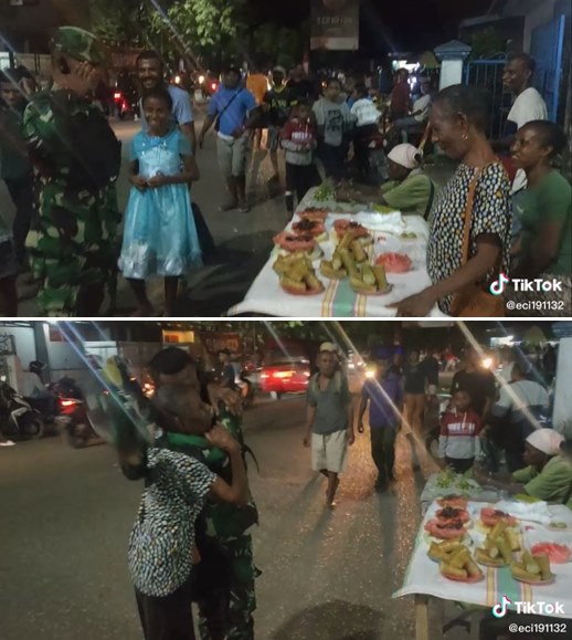 Viral anggota TNI beri hormat pada sang ibu yang jualan di pelabuhan