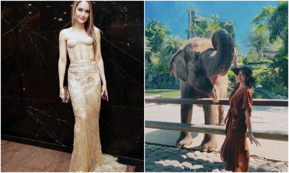 9 Beda gaya Cinta Laura dan Jessica Iskandar pakai long dress, elegan