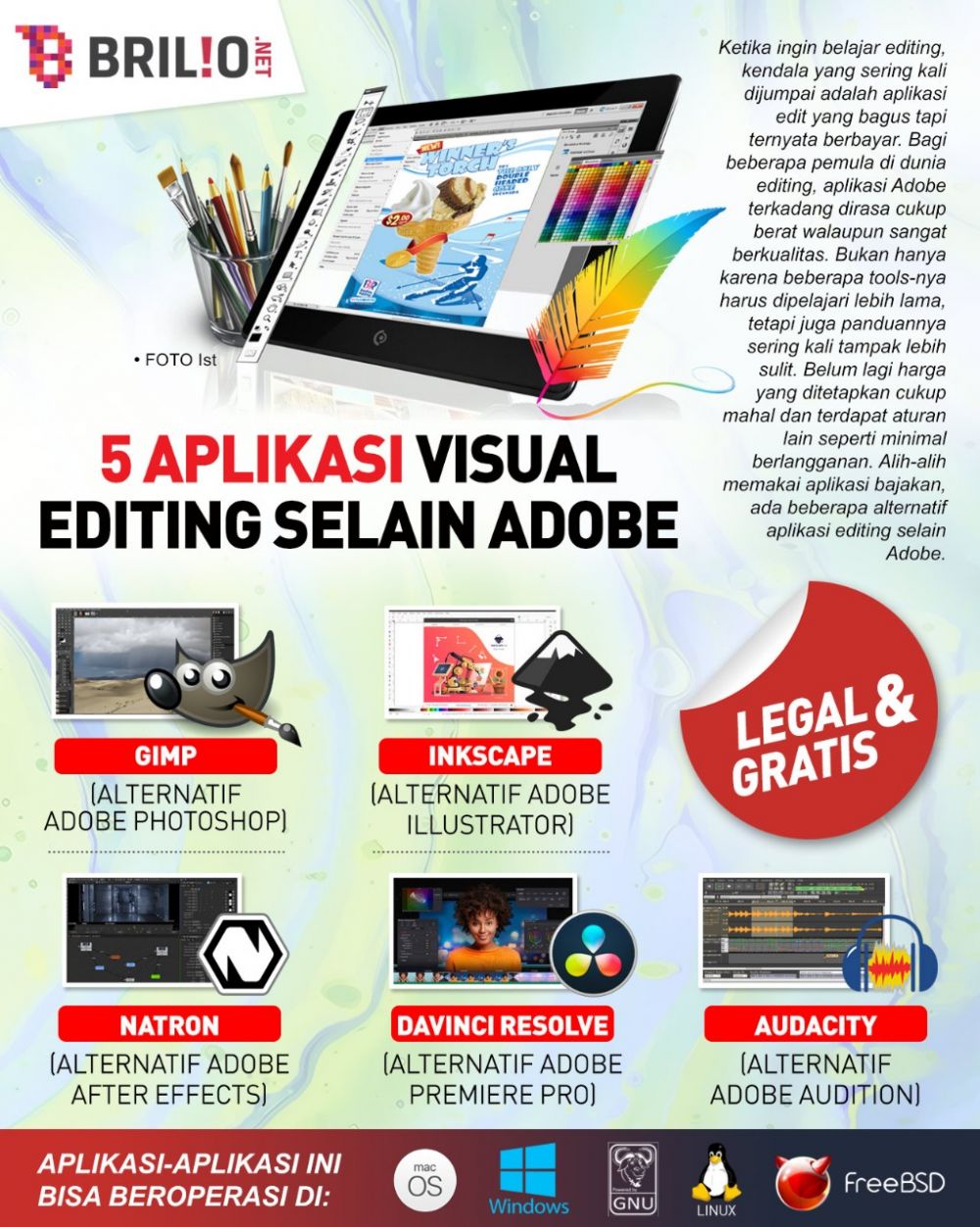 Legal & gratis, 5 aplikasi edit ini jadi alternatif gantikan Adobe