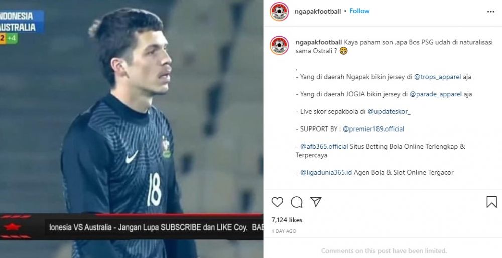 Pesepak bola Australia mirip Atta Halilintar, ini bukti potretnya