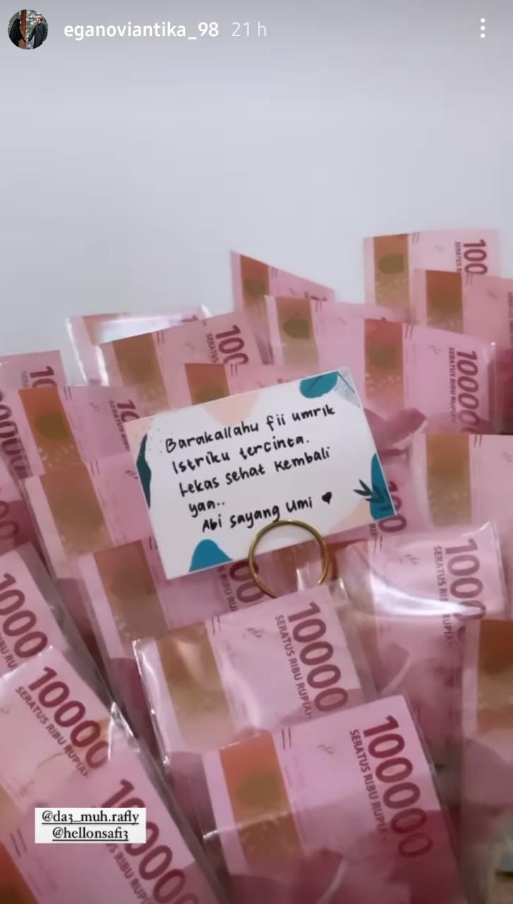 7 Momen Ega Noviantika ultah di rumah sakit, Rafly DA beri buket uang