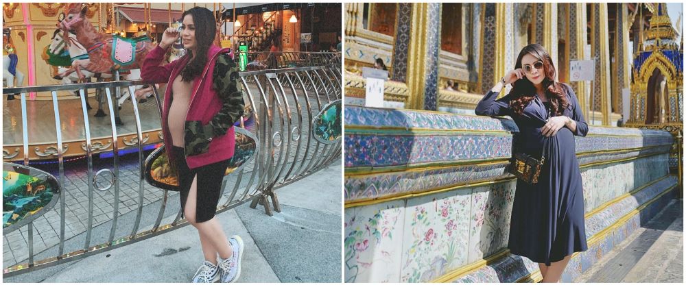 Gaya 5 penyanyi babymoon di luar negeri, Lesty stylish kenakan parka