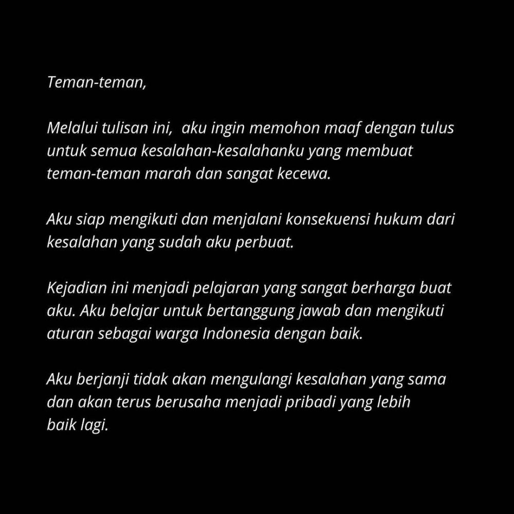 Ditetapkan sebagai tersangka, ini ungkapan maaf Rachel Vennya