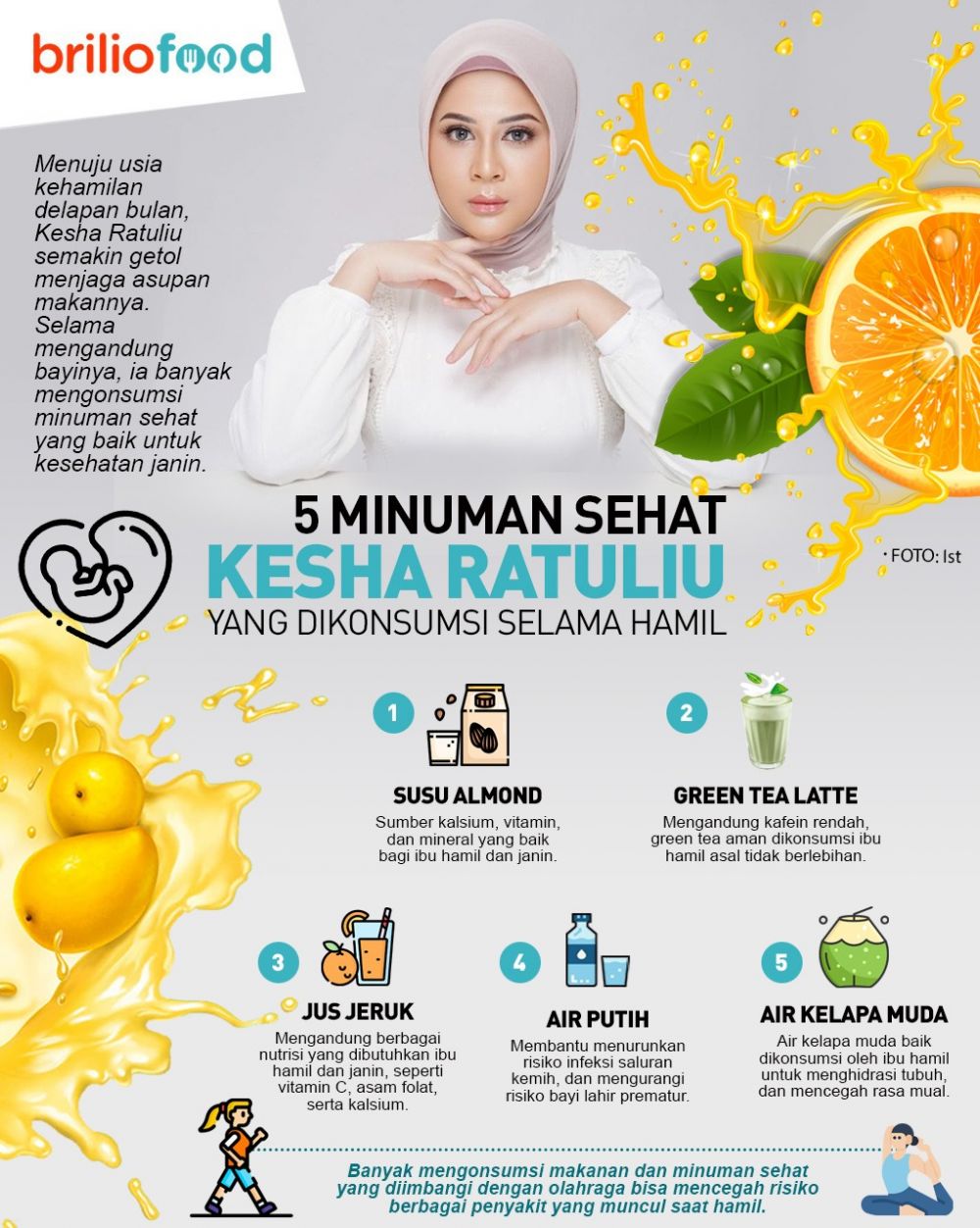 Baik untuk janin, 5 minuman ini dikonsumsi Kesha Ratuliu selama hamil