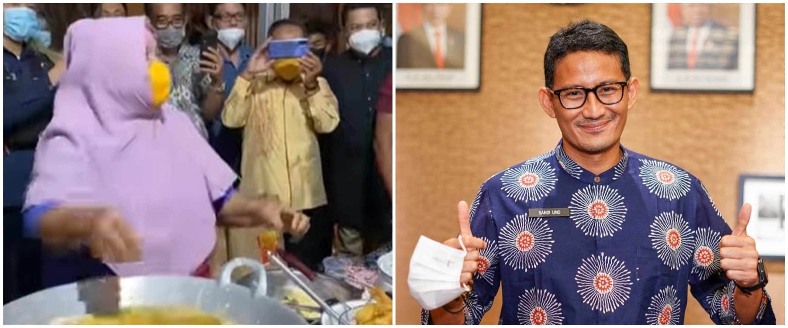 Aksi ekstrem seorang ibu goreng pisang ini bikin Sandiaga Uno takjub