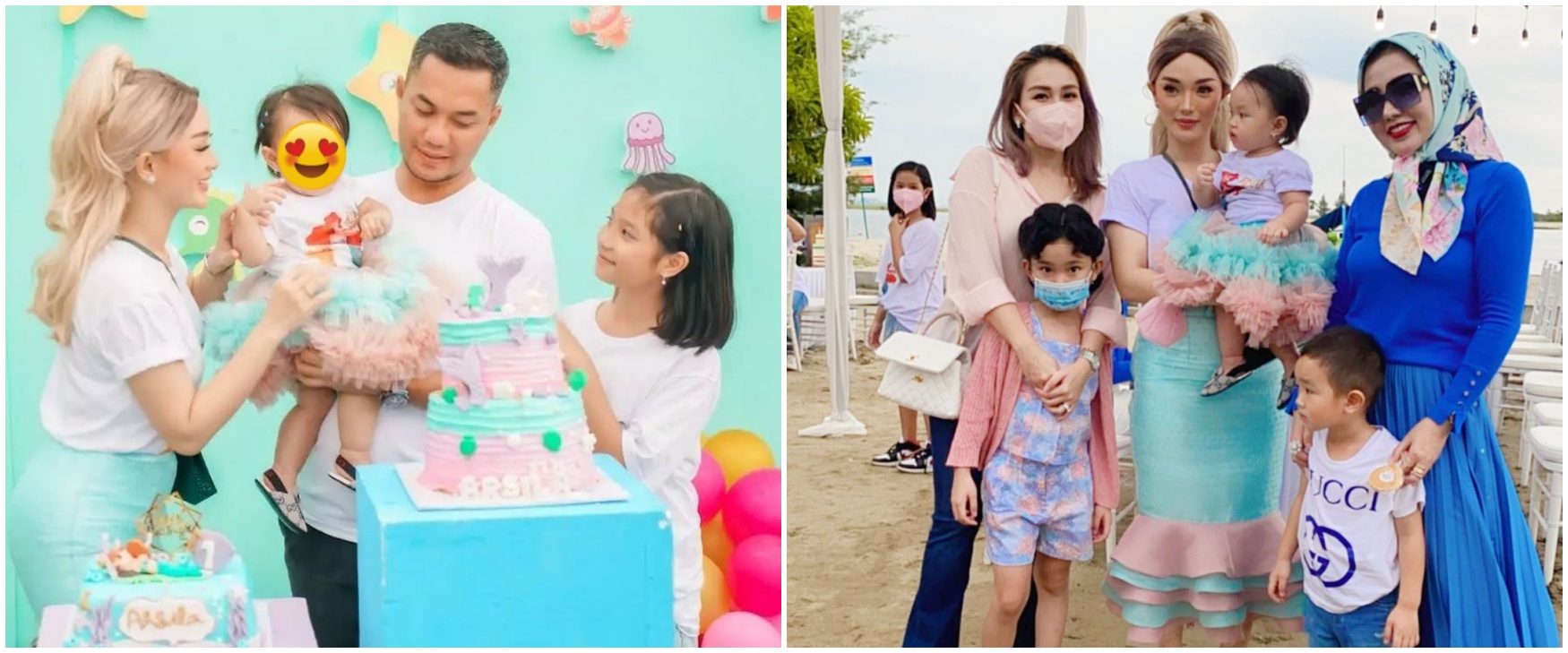 9 Momen Zaskia Gotik rayakan ultah anak ke-1, meriah berkonsep mermaid