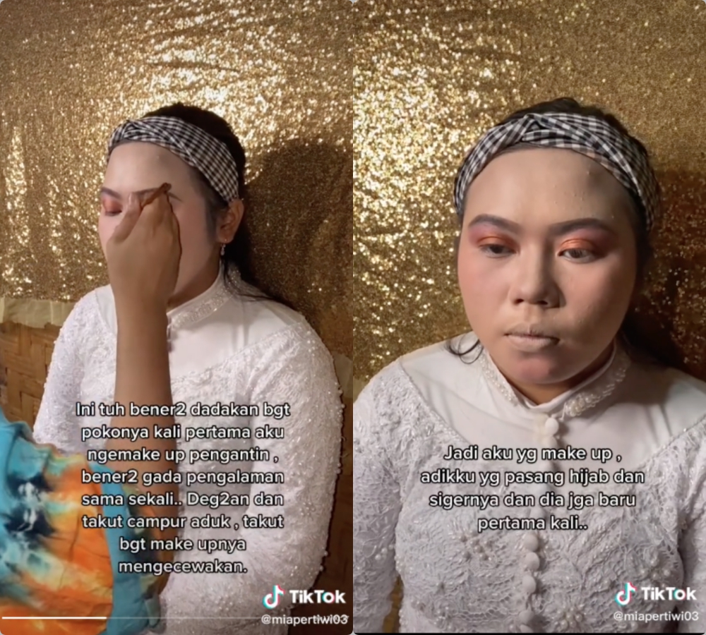 Wanita ini diminta jadi MUA pengantin dadakan, hasilnya bikin takjub