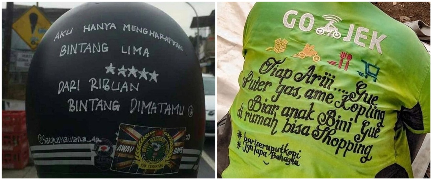 11 Kata-kata motivasi dari driver ojek online, lucu tapi inspiratif