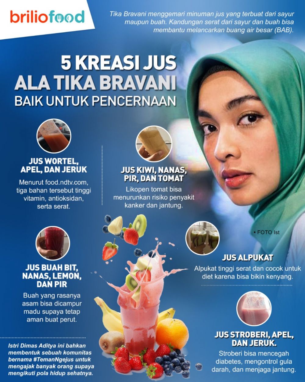 9 Kreasi jus ala Tika Bravani ini mudah ditiru, bikin BAB lancar