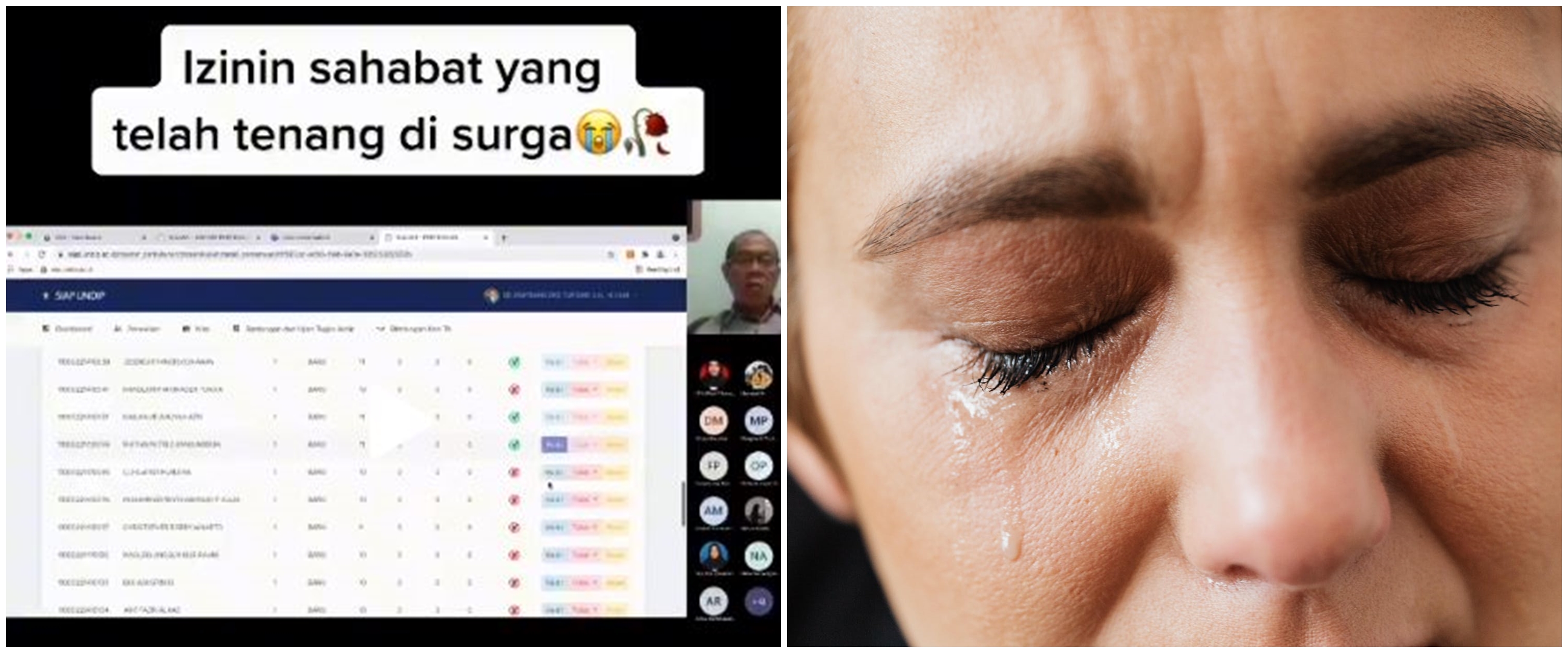 Momen sedih mahasiswa absenkan teman yang sudah meninggal, pilu