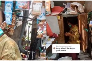 Sebatang kara, nenek penjual minuman di Surabaya tinggal di lemari