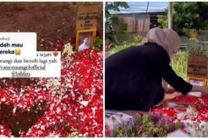 Wanita ini ganti foto Vanessa Angel yang hilang di makam, tuai pujian