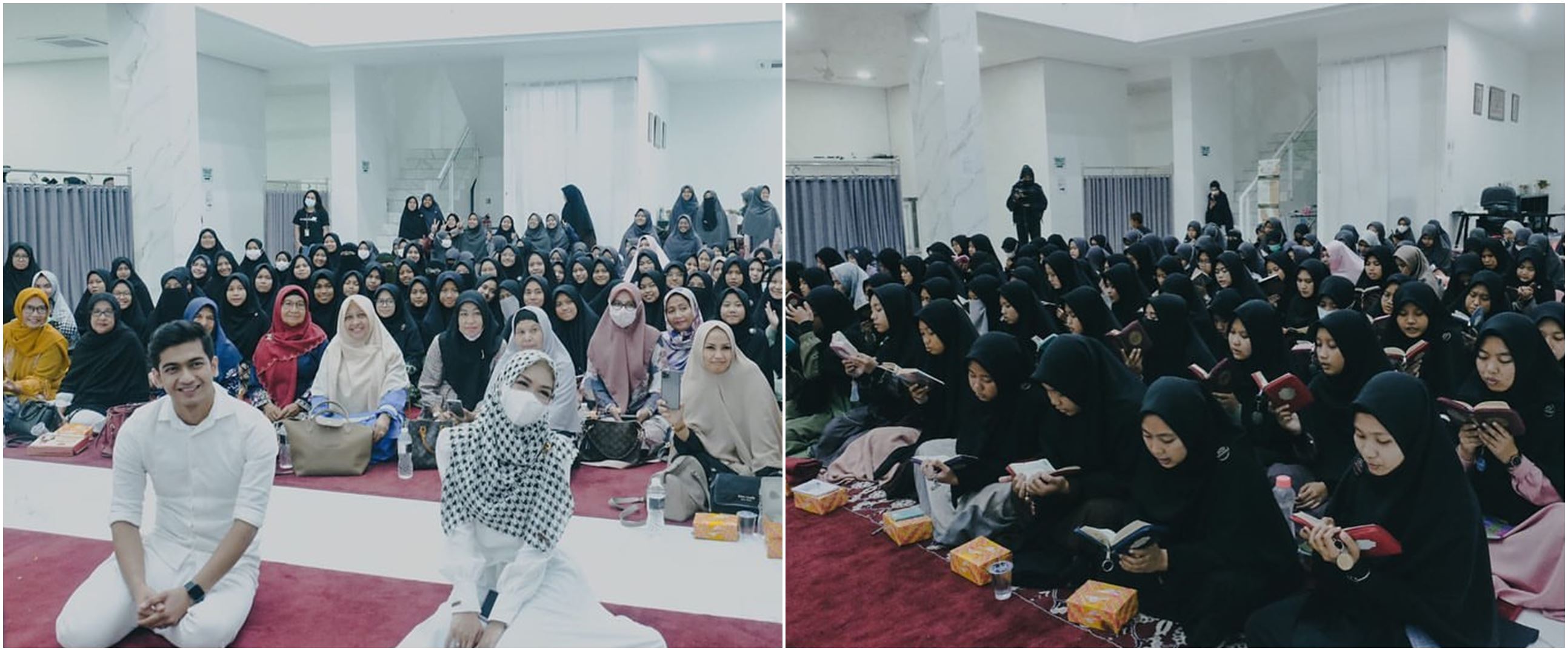 11 Potret pengajian Ria Ricis bareng santri, diisi khataman Alquran