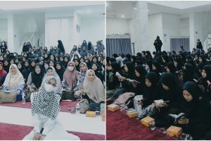 11 Potret pengajian Ria Ricis bareng santri, diisi khataman Alquran