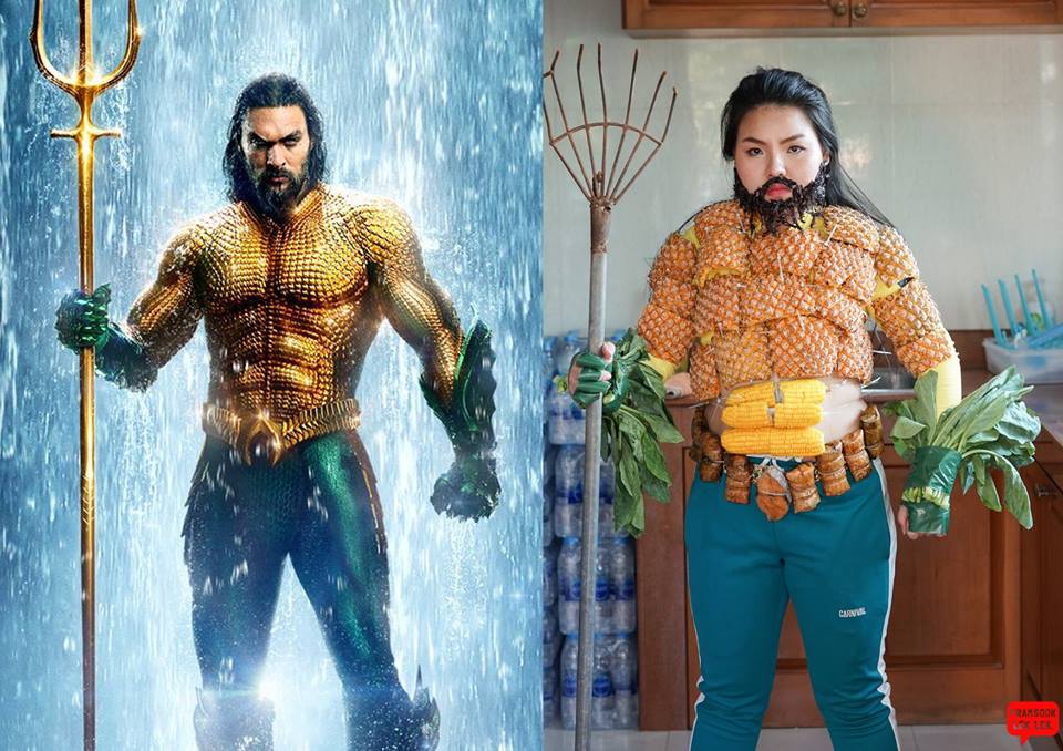 15 Aksi cosplay pakai bahan makanan ini kreatif tapi bikin geli