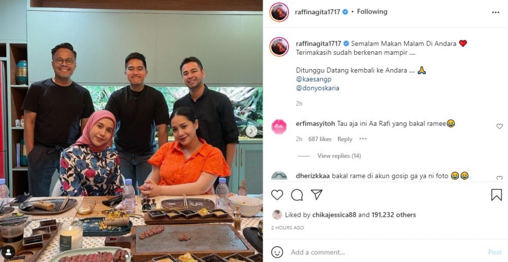 Kaesang ajak Nadya Arifta ke rumah Raffi Ahmad, disebut go public