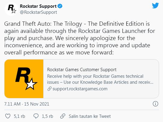 Sempat tak bisa dibeli, game PC GTA: The Trilogy sudah tersedia lagi