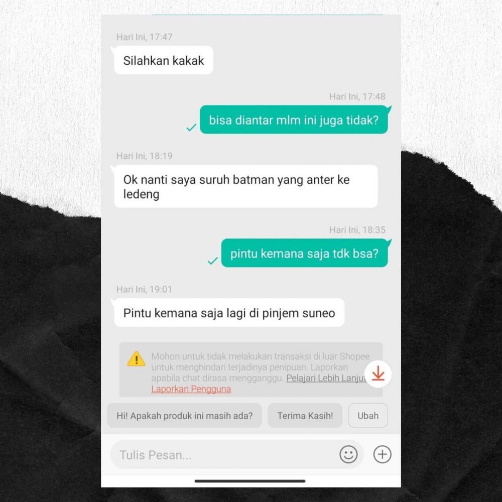 11 Chat lucu penjual online shop waktu diprotes pembeli, kocak pol