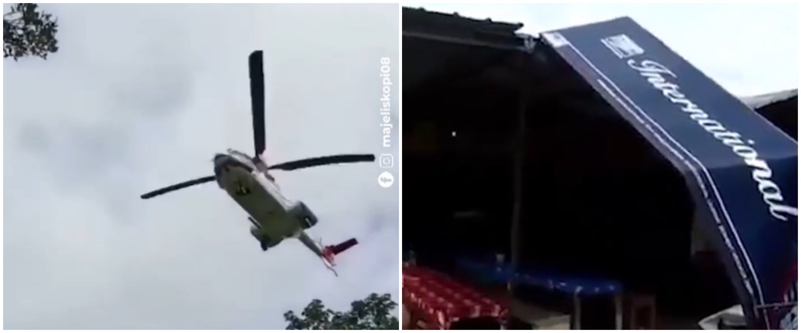 Viral baling-baling helikopter rombongan Jokowi robohkan dahan pohon