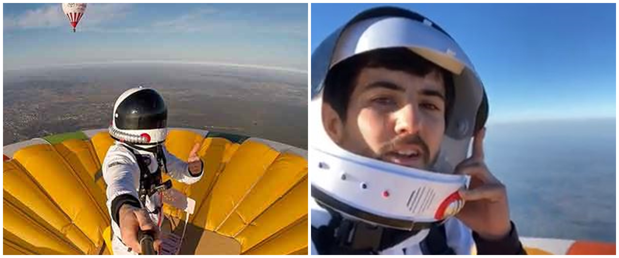 Pria pecahkan rekor berdiri di balon udara pada ketinggian 4000 meter