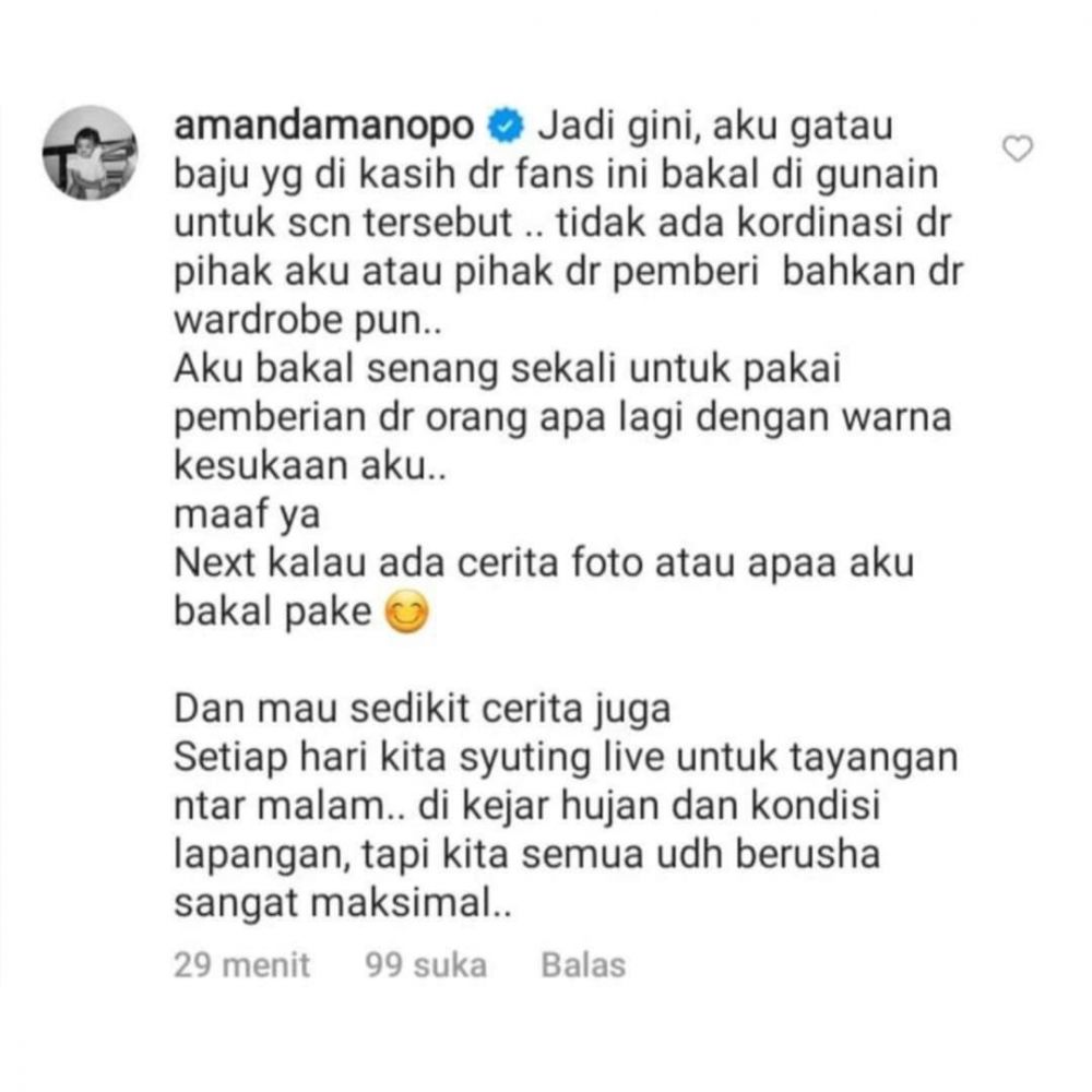 Busana Andin di foto maternity dikritik, begini respons Amanda Manopo