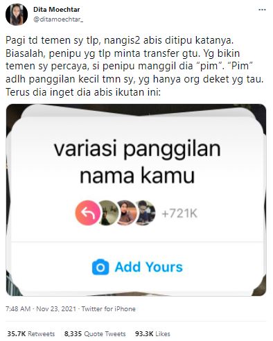 Heboh fitur 'Add Yours' di Instagram, wanita ini curhat celah penipuan