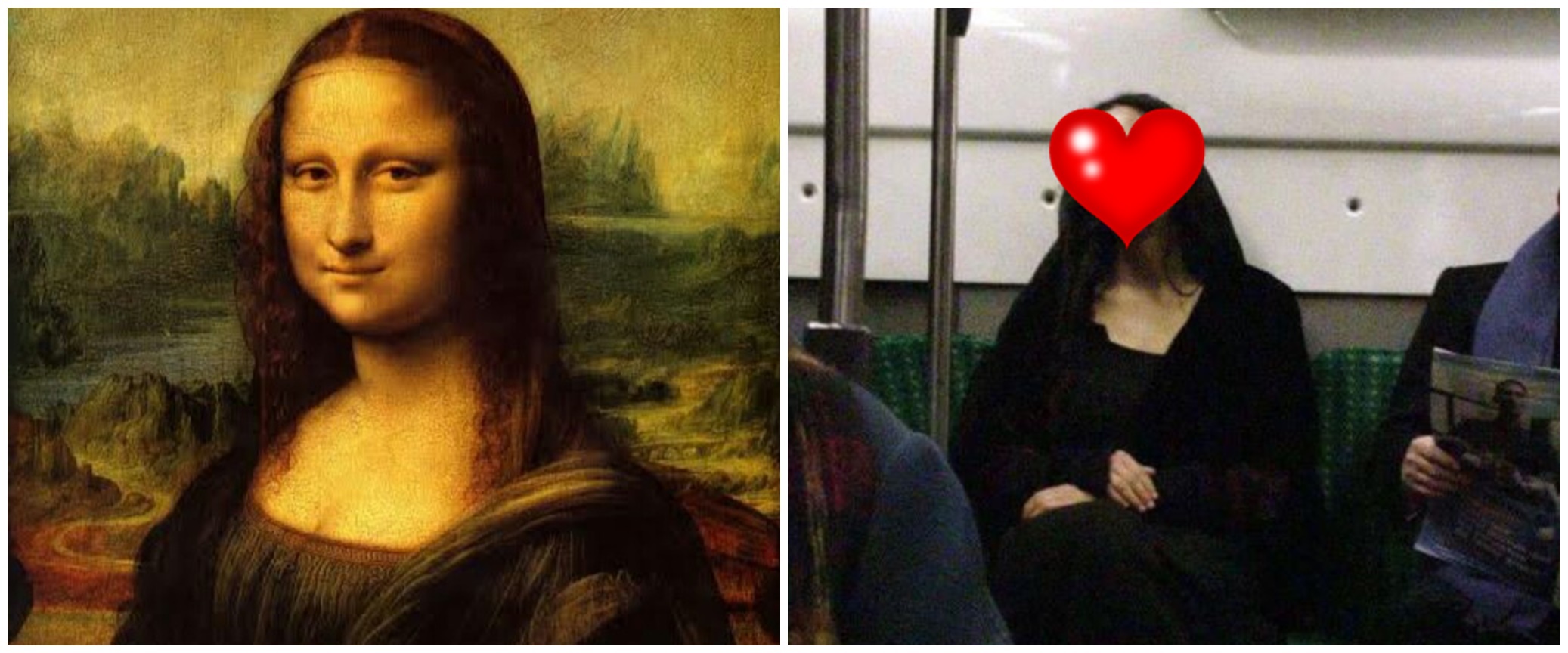 Viral penumpang kereta ini mirip lukisan Mona Lisa, ramai jadi meme
