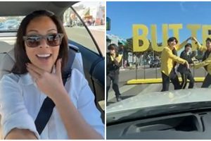 Momen beruntung wanita bertemu BTS di lampu merah, bikin ARMY ngiri