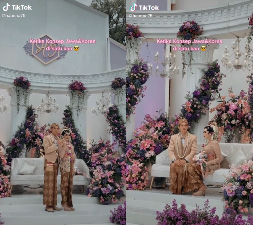 Request manten, dekorasi pernikahan ini gabungkan konsep Jawa-Korea