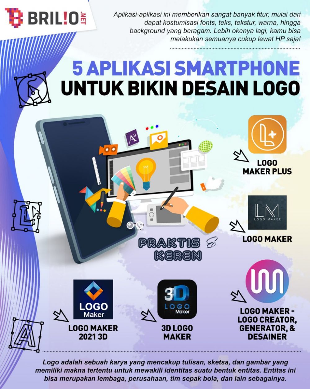 Nggak perlu skill desain, ini 5 aplikasi praktis pembuat logo di HP