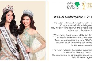 Indonesia absen dari Miss Universe 2021 yang digelar di Israel