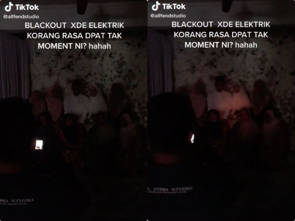 Mendadak mati lampu, pemotretan resepsi ini hasilnya bikin tercengang