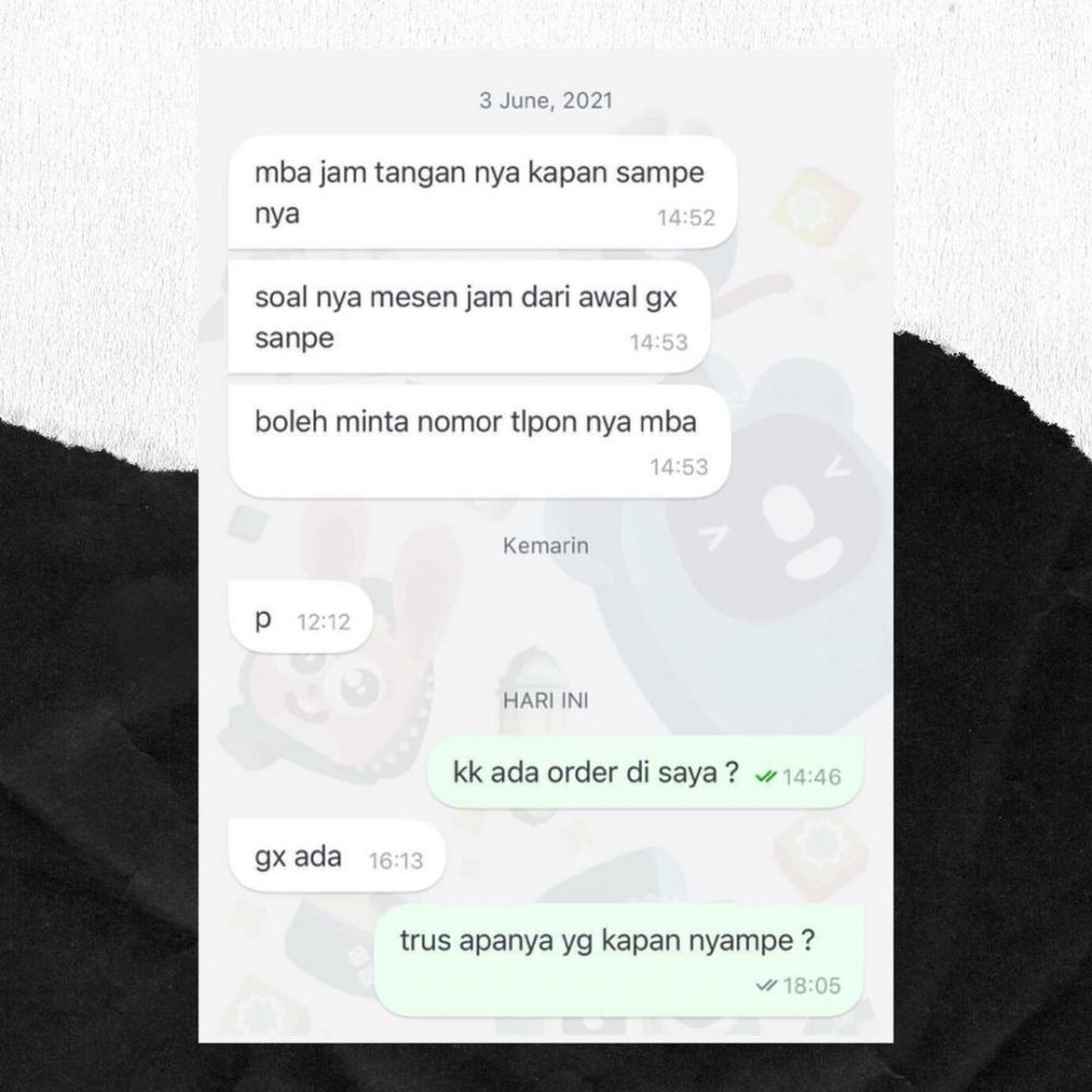 11 Chat lucu pembeli online shop cuma mau tanya, ngeselin pol