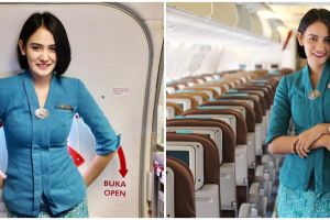 Momen pramugari wisuda online di pesawat, tanpa suami dan orang tua